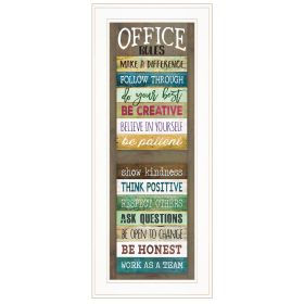 "Office Rules" By Marla Rae, Ready to Hang Framed Print, White Frame
