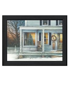 "December Glow" by Artisan John Rossini, Ready to Hang Framed Print, Black Frame