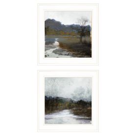 "Winter Landscape" 2-Piece Vignette By Stellar Design Studio, Ready to Hang Framed Print, White Frame