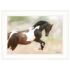 "A Wild Kookie" By Kari Brooks, Ready to Hang Framed Print, Horse Wall Art, White Frame