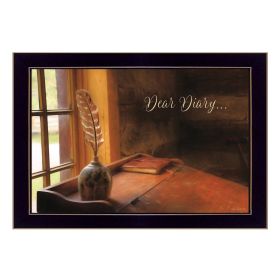 "Dear Diary" By Lori Deiter, Printed Wall Art, Ready To Hang Framed Poster, Black Frame