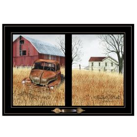 "Granddads Old Truck" by Billy Jacobs, Ready to Hang Framed Print, Black Window-Style Frame