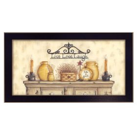 "Live, Love, Laugh" By Mary June, Printed Wall Art, Ready To Hang Framed Poster, Black Frame