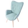 Modern Wingback Accent Armchair Living Room Tufted Fabric Upholstery, MINT GREEN