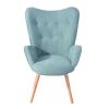 Modern Wingback Accent Armchair Living Room Tufted Fabric Upholstery, MINT GREEN