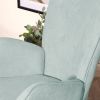 Modern Wingback Accent Armchair Living Room Tufted Fabric Upholstery, MINT GREEN