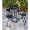 Old Glory Folding Metal Table with Two Stools
