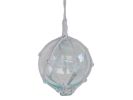 Clear Japanese Glass Ball Fishing Float With White Netting Decoration 6""