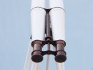 Floor Standing Bronze With White Leather Binoculars 62""