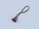 Antique Brass Bell Key Chain 4""