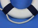 Classic White Decorative Anchor Lifering With Blue Bands Christmas Ornament 10""