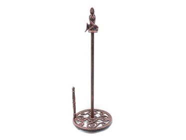 Rustic Copper Cast Iron Mermaid Paper Towel Holder 16&quot;