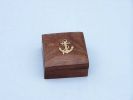 Antique Brass Desk Compass with Rosewood Box 3""