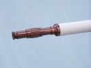 Floor Standing Antique Copper With White Leather Galileo Telescope 65""