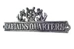 Antique Silver Cast Iron Captains Quarters Sign with Ship Wheel and Anchors 9""