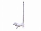 Whitewashed Cast Iron Dog Paper Towel Holder 12""