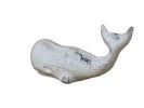 Whitewashed Cast Iron Whale Paperweight 5""