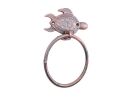 Rustic Copper Cast Iron Sea Turtle Towel Holder 7&quot;