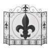GOLD FLEUR-DE-LIS FIREPLACE SCREEN