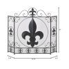 GOLD FLEUR-DE-LIS FIREPLACE SCREEN