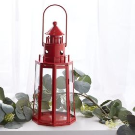 RED LIGHTHOUSE LANTERN (Color: Red)