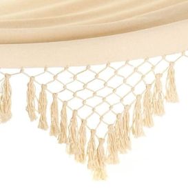 Fringed Blue & Cream Ticking Stripe Hammock Chair (Options: Cape Cod)