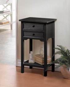 White Accent Table (Color: Black)