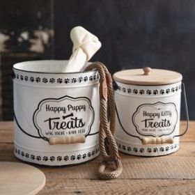 Set of Two Happy Pet Treat Canisters (Options: Happy Pet)
