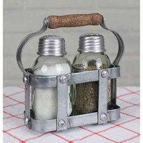 Toolbox Salt Pepper and Toothpick Caddy - Barn Roof (Options: Milk Crate)