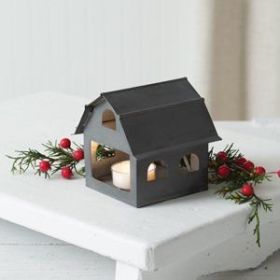 Galvanized Country House Christmas Luminary (Options: Barn)