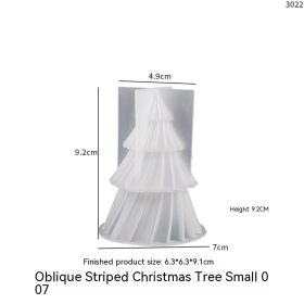 Crystal Glue Origami Striped Christmas Tree Candle Ornaments Silicone Mold (size: small)
