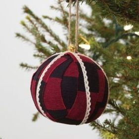 Buffalo Check Fabric Ornament (Options: Buffalo Plaid)