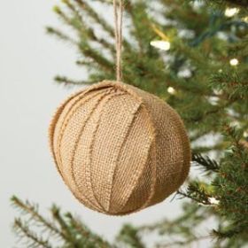 Buffalo Check Fabric Ornament (Options: Burlap)