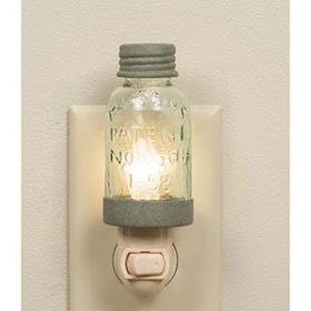 Mason Jar Night Light (Style: Barn Roof, Quantity: Box of 4)