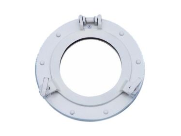 Deluxe Class Chrome Porthole Window 8"" (Options: Brass White)