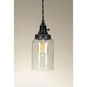 Big Mason Jar Pendant Lamp - Clear Glass (Options: Medium Cylinder)