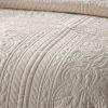 King Size 3 Piece Reversible Scalloped Edges Microfiber Quilt Set in Seafoam