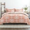 King size 3-Piece Blue and White Reversible Floral Striped Comforter Set