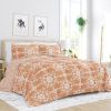 King size 3-Piece Blue and White Reversible Floral Striped Comforter Set