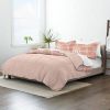 King size 3-Piece Blue and White Reversible Floral Striped Comforter Set