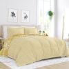 King size 3-Piece Blue and White Reversible Floral Striped Comforter Set