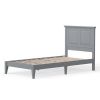 Twin Traditional Solid Oak Wooden Platform Bed Frame with Headboard in Cherry