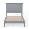 Twin Traditional Solid Oak Wooden Platform Bed Frame with Headboard in Cherry