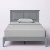 Twin Traditional Solid Oak Wooden Platform Bed Frame with Headboard in Cherry