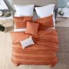 King size 5-Piece 100-Percent Cotton Clip Dot Boho Comforter Set in Denim Blue