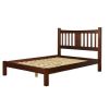 Queen Farmhouse Style Solid Wood Platform Bed Frame with Headboard in Walnut