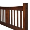 Queen Farmhouse Style Solid Wood Platform Bed Frame with Headboard in Walnut