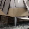 King Adjustable Height Platform Bed Frame with Blue Upholstered Headboard