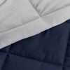 King/Cal King 3-Piece Microfiber Reversible Comforter Set Aqua Blue and Grey