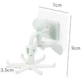 Rotating Villain 6-Claw Hook Wall-mounted (Color: White)